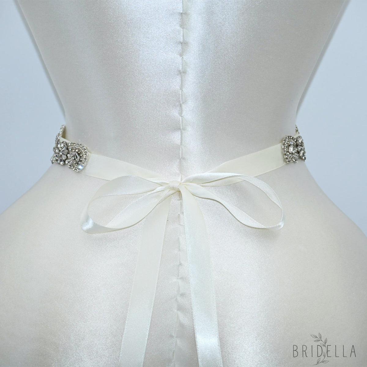 Ivory Rhinestone Bridal Sash Wedding Dress Belt – Bridella BS106 - Ivory - Belts
