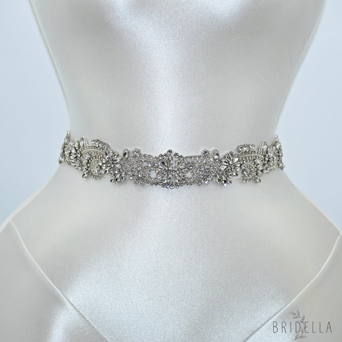 Ivory Rhinestone Bridal Sash Wedding Dress Belt – Bridella BS106 - Ivory - Belts