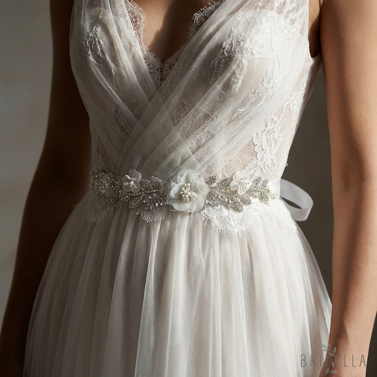 Ivory Rhinestone & Pearl Belt - Ivory - Belts