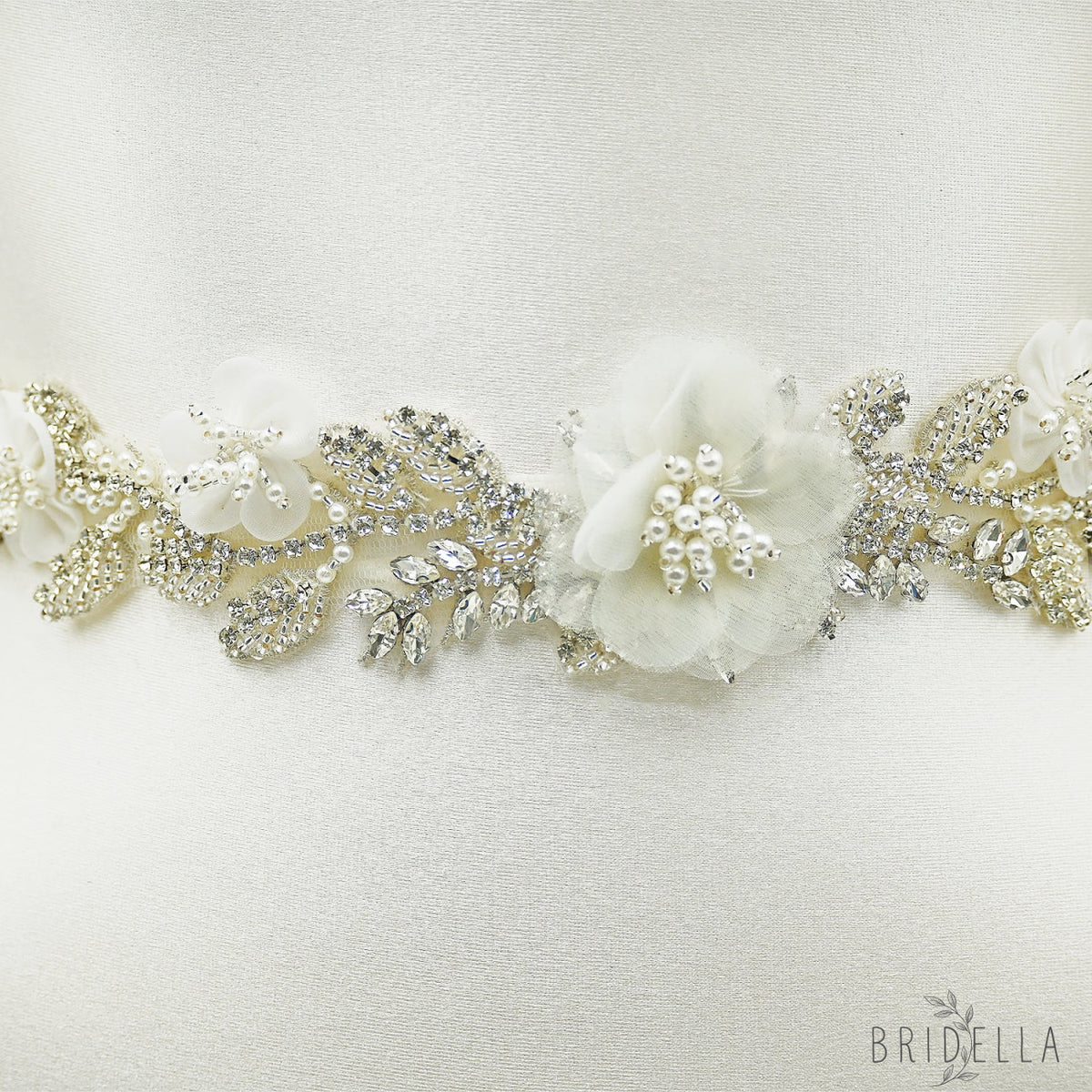 Ivory Rhinestone & Pearl Belt - Ivory - Belts