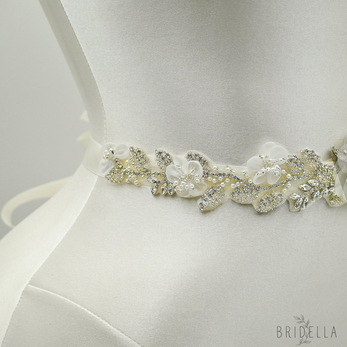 Ivory Rhinestone & Pearl Belt - Ivory - Belts