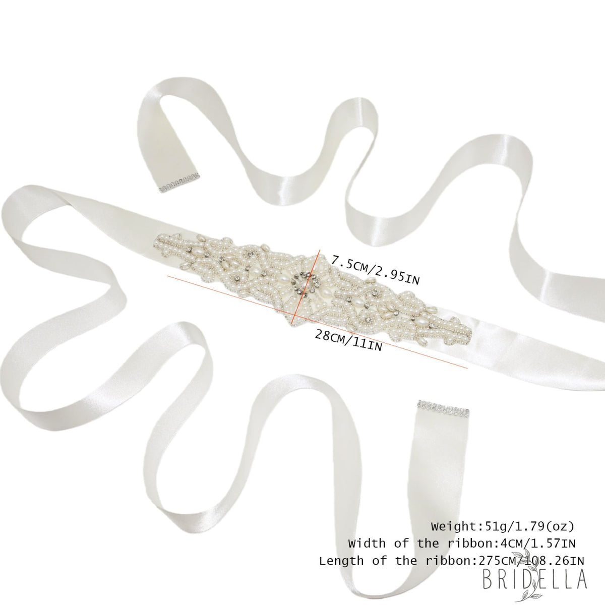 Ivory Rhinestone & Pearl Belt - Ivory - Blets
