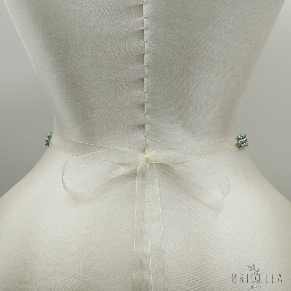 Ivory Rhinestone Pearl Bridal Sash Wedding Dress Belt – Bridella BS134L - Ivory - Belts