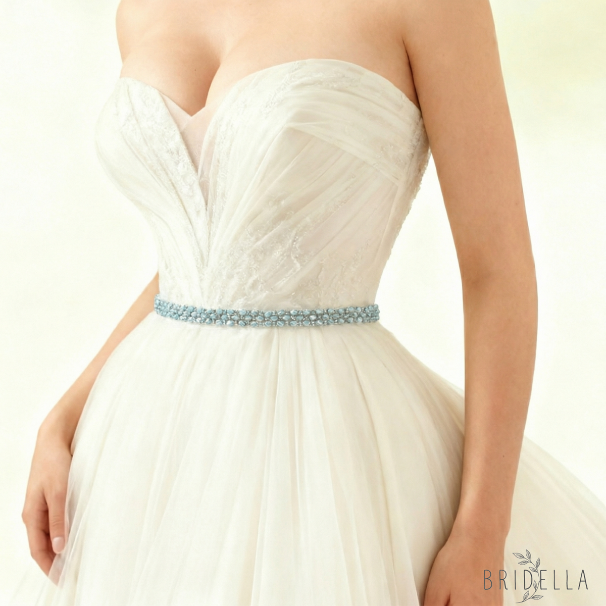 Ivory Rhinestone Pearl Bridal Sash Wedding Dress Belt – Bridella BS134L - Ivory - Belts