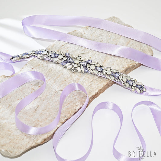 Lavender Rhinestone & Pearl Belt - Blets