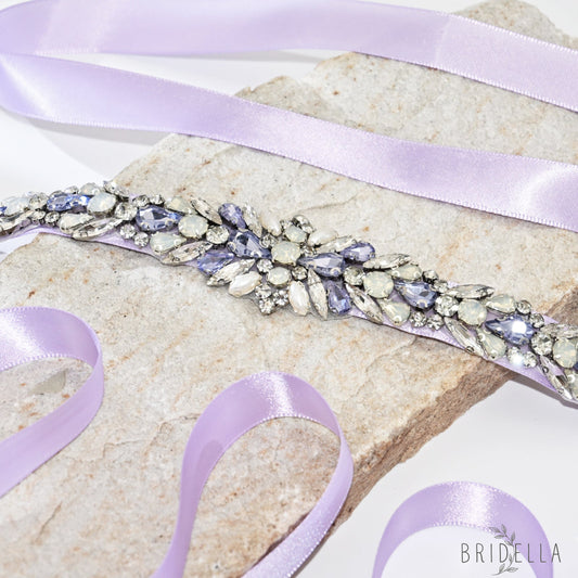 Lavender Rhinestone & Pearl Belt - Blets
