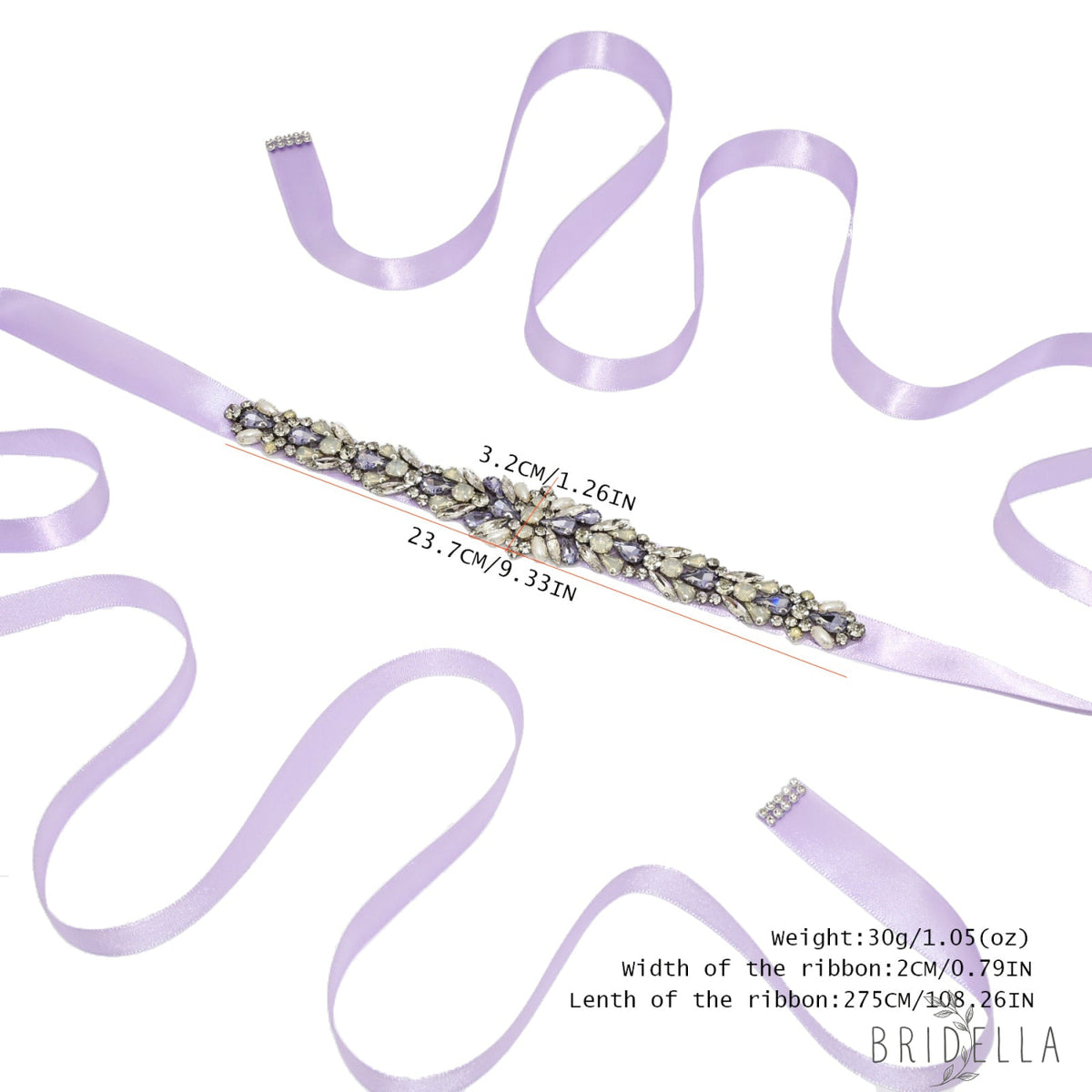 Lavender Rhinestone & Pearl Belt - Blets