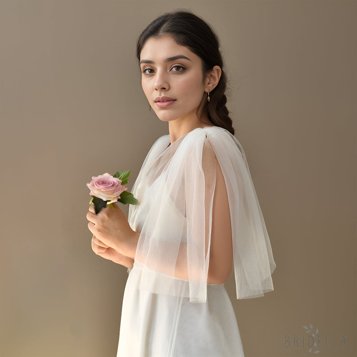 Mesh Bridal Shawl Sleeves Wedding Wrap - Bridella BVG40 - shoulder sleeve