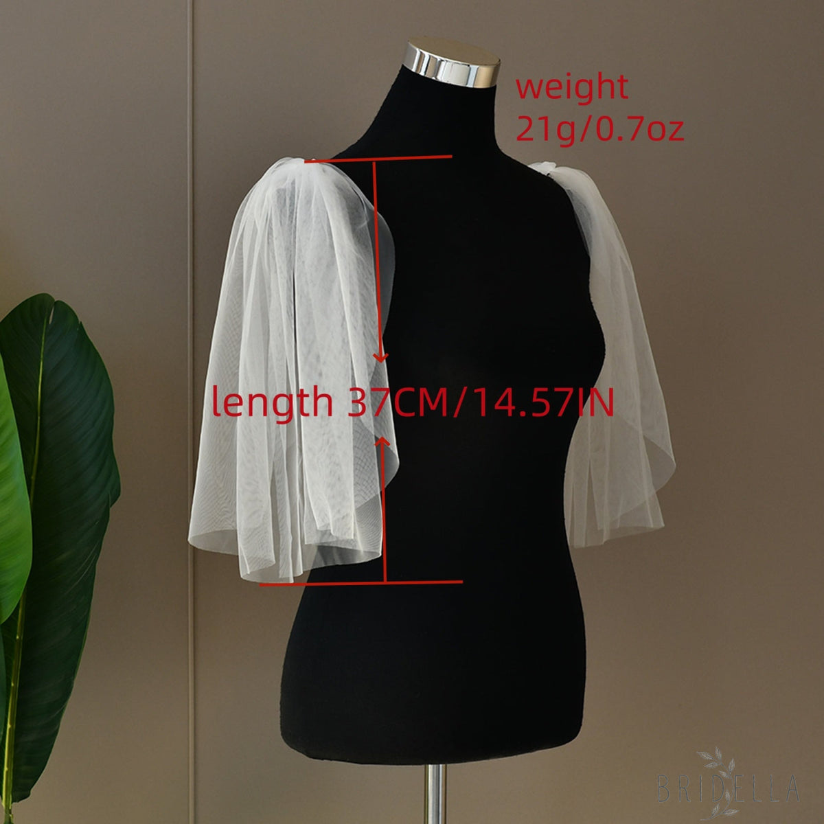 Mesh Bridal Shawl Sleeves Wedding Wrap - Bridella BVG40 - shoulder sleeve