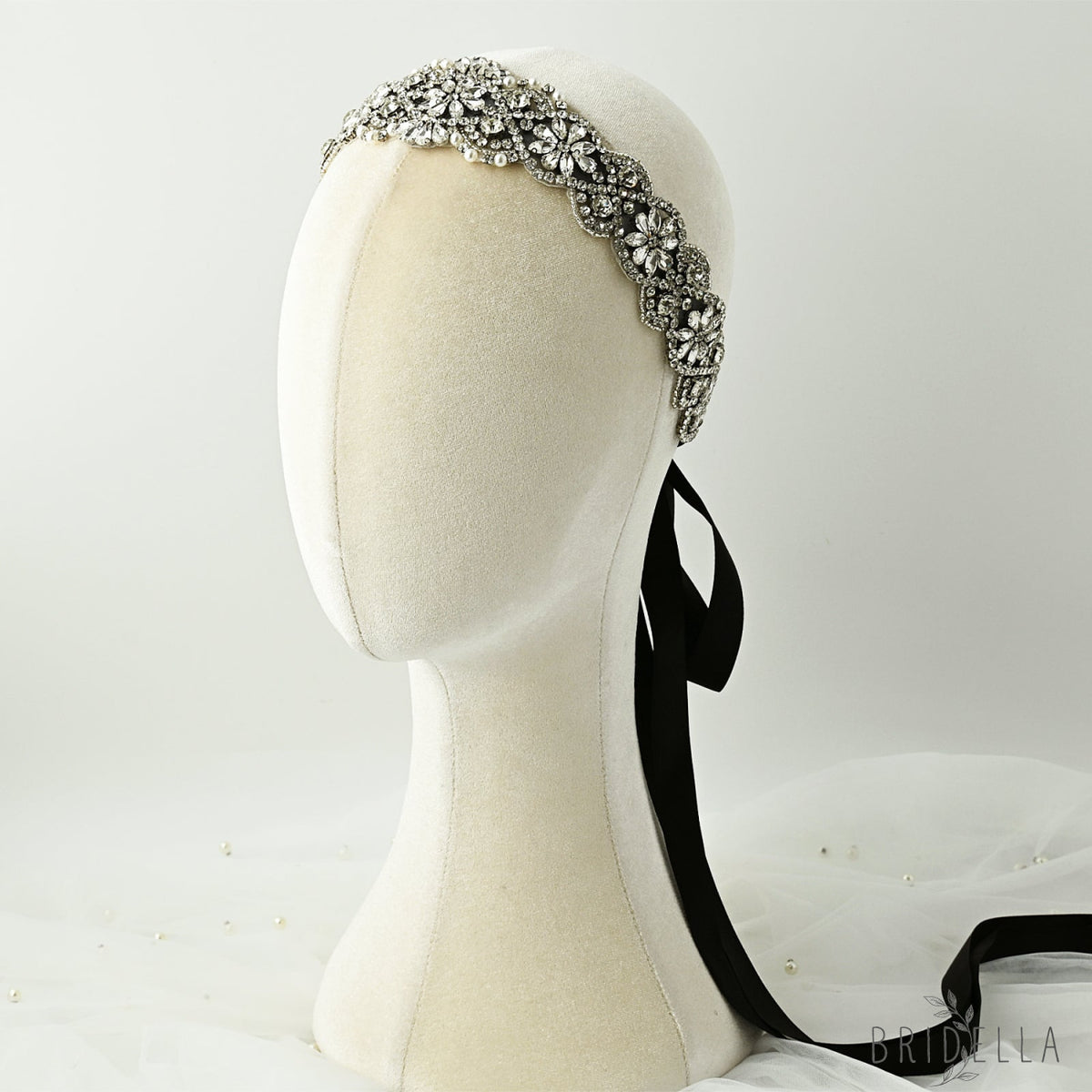 Navy Blue Rhinestone Bridal Sash Wedding Dress Belt – Bridella BS106ML - Navy - Belts