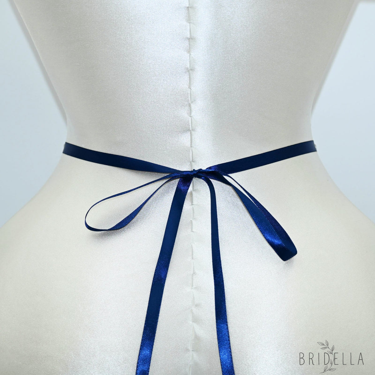 Navy Blue Rhinestone Bridal Sash Wedding Dress Belt – Bridella BS167ML - Navy - Belts