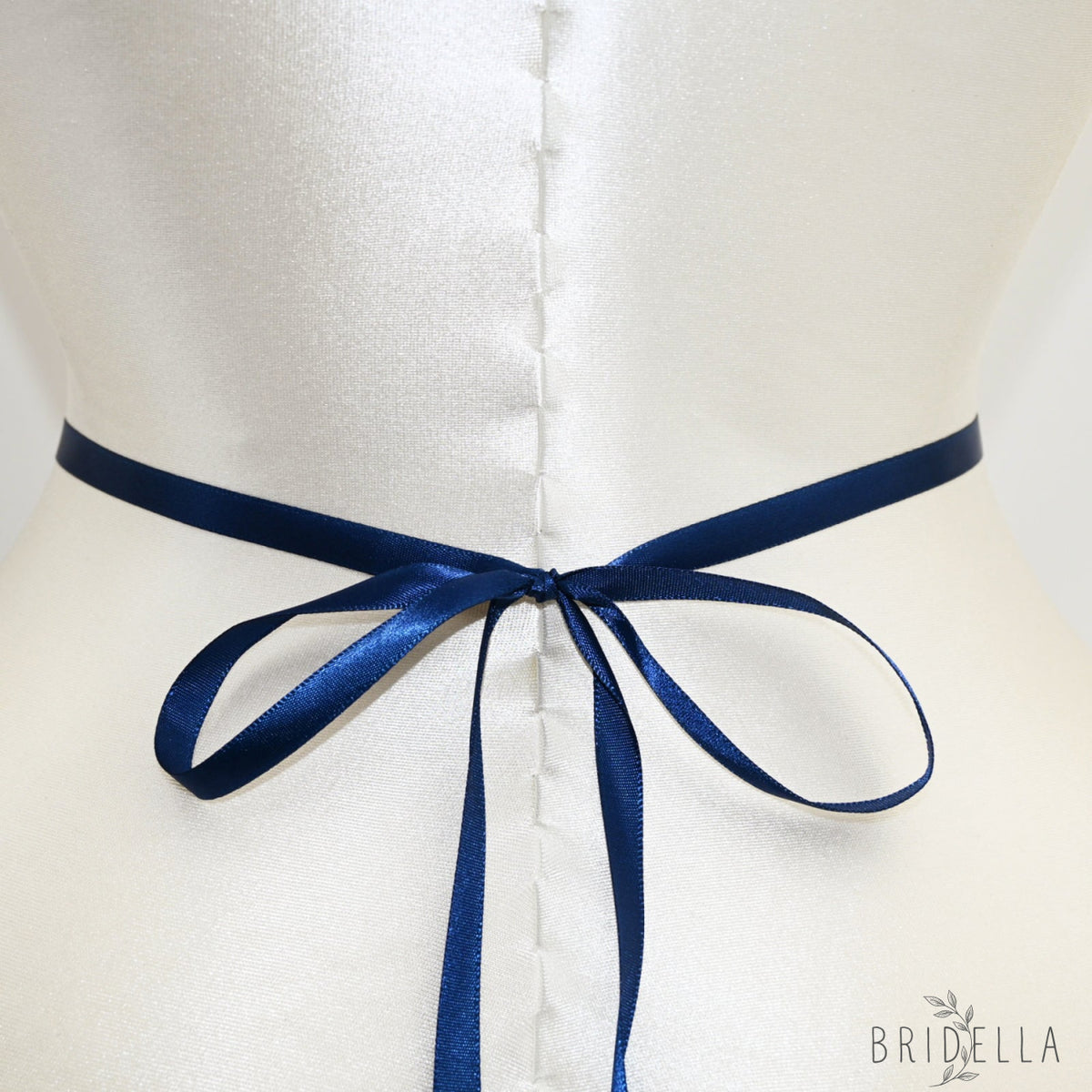 Navy Rhinestone Bridal Belt Wedding Sash – Bridella BS227ML - Navy Blue RIbbon - Blets