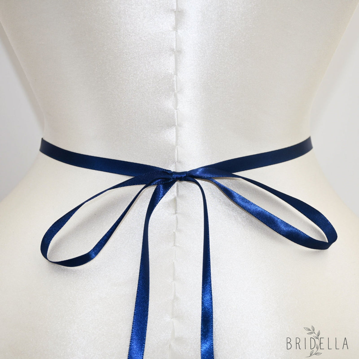Navy Rhinestone Pearl Bridal Belt Wedding Sash – Bridella BS188ML - Navy Blue RIbbon - Blets