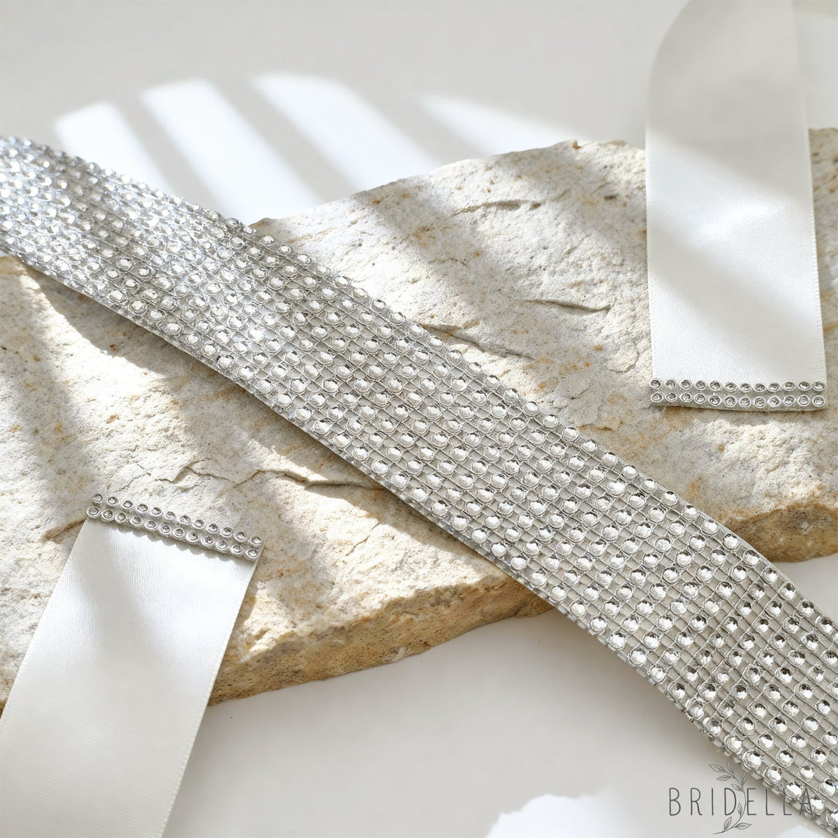 Off White Crystal Belt - Sliver - Belts