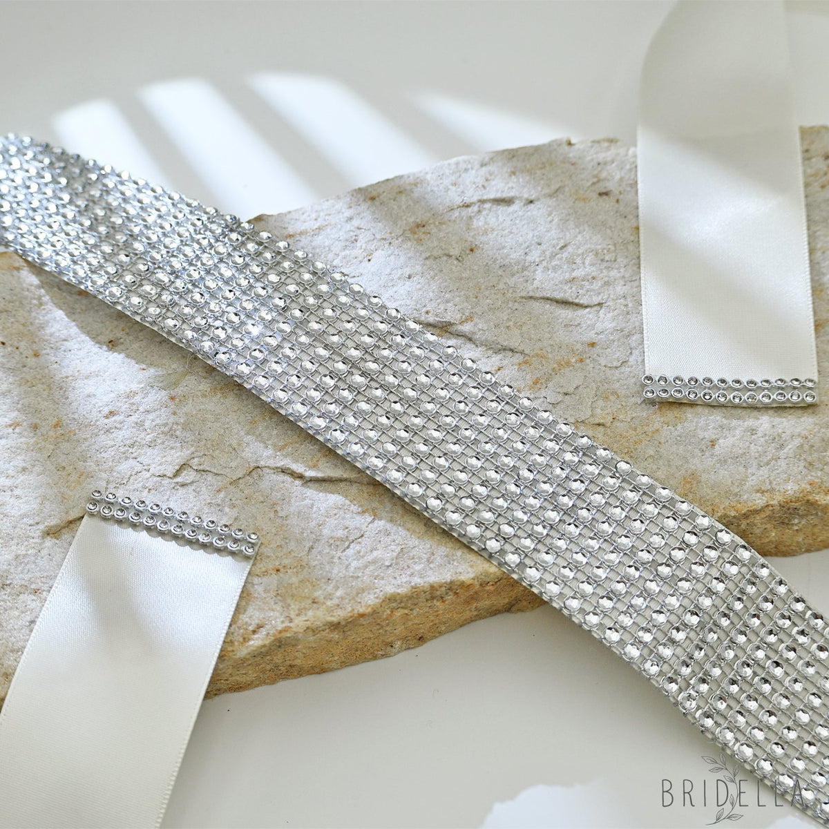 Off White Crystal Belt - Sliver - Belts