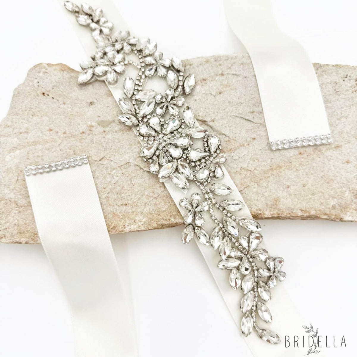 Off white Rhinestone Belt - Bridella BS283 - Off-white - Belts
