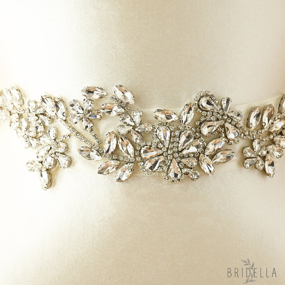 Off white Rhinestone Belt - Bridella BS283 - Off-white - Belts