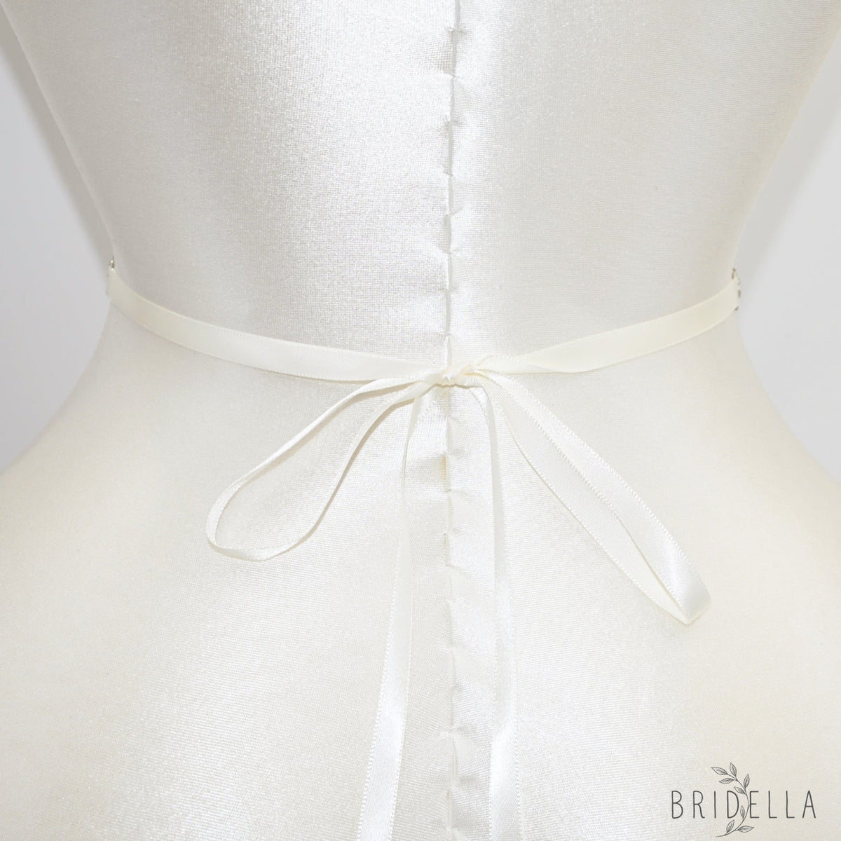 Off White Rhinestone Bridal Belt Wedding Sash – Bridella BS239 - Off-white Ribbon - Blets