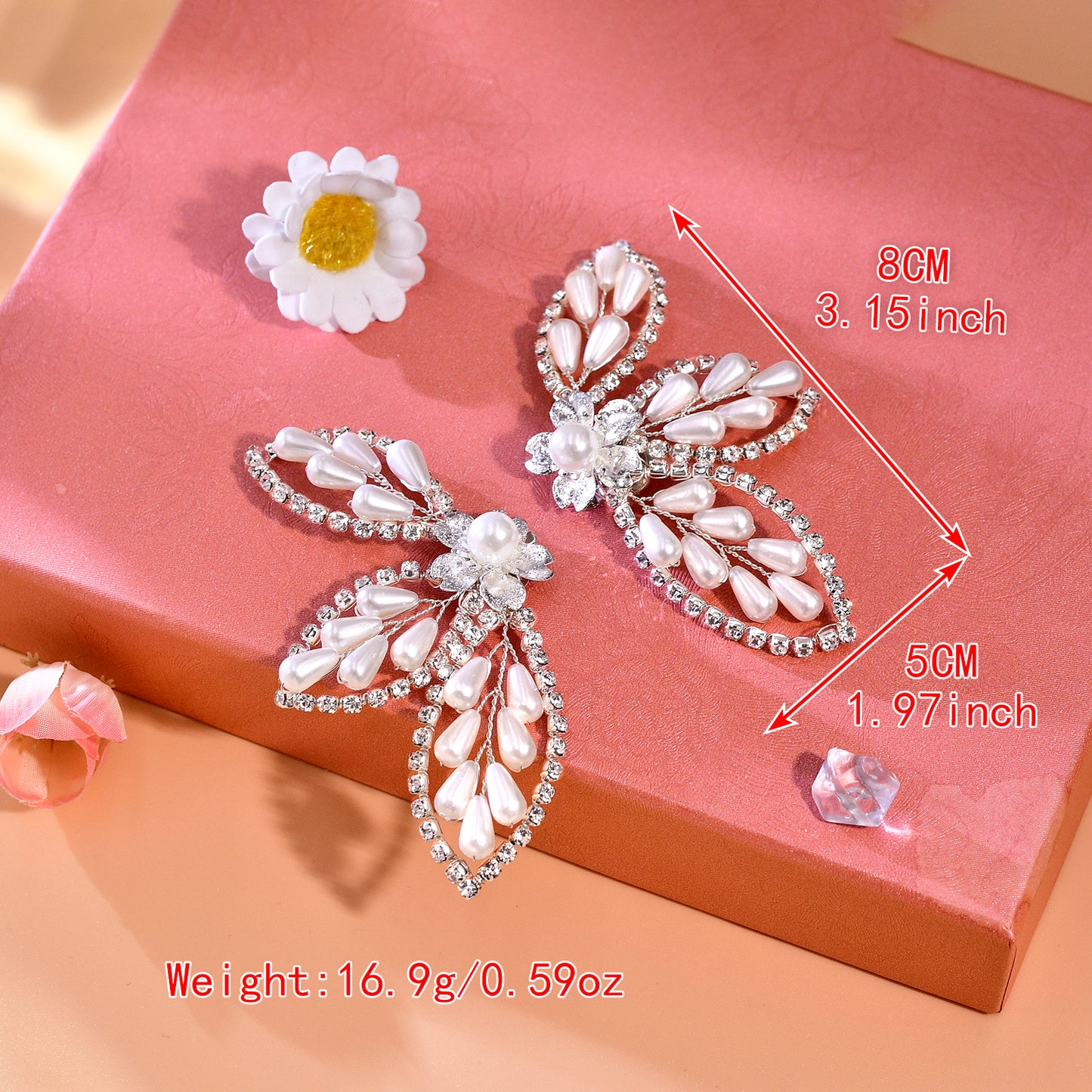 Butterfly Pearl Bridal Shoe Clips Wedding Heel Decoration - Bridella BHX62