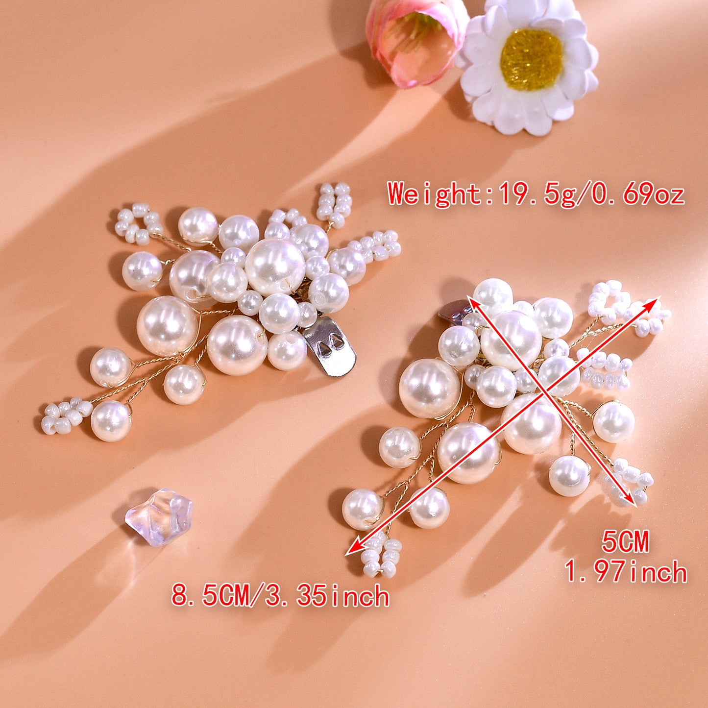 Pearl Bridal Shoe Clips Wedding Heel Decoration - Bridella BHX70