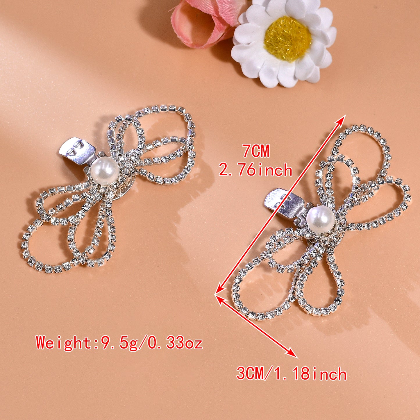 Bow Rhinestone Bridal Shoe Clips Wedding Heel Decoration - Bridella BHX66