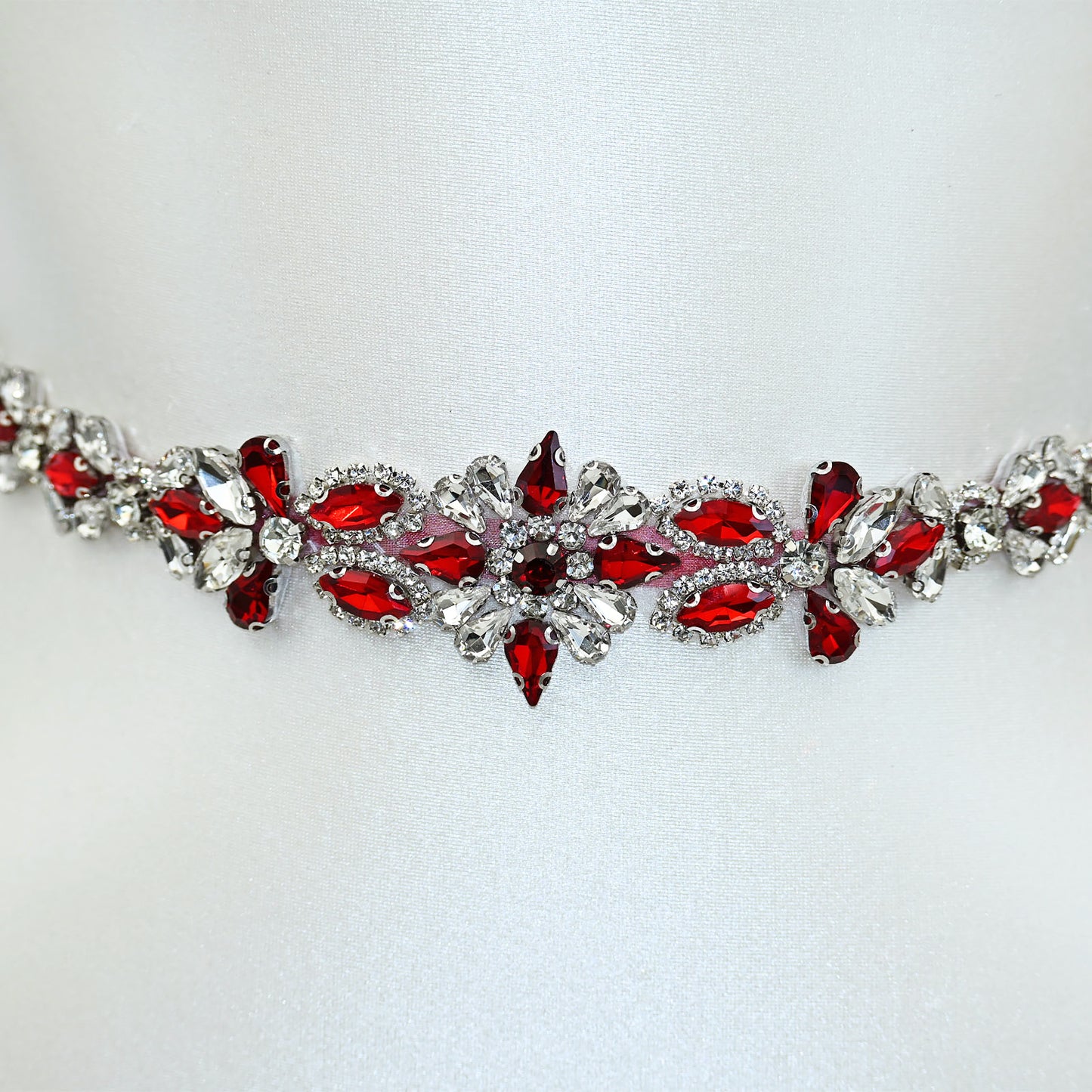 Wine Red Rhinestone Bridal Sash Wedding Dress Belt – Bridella BS167R