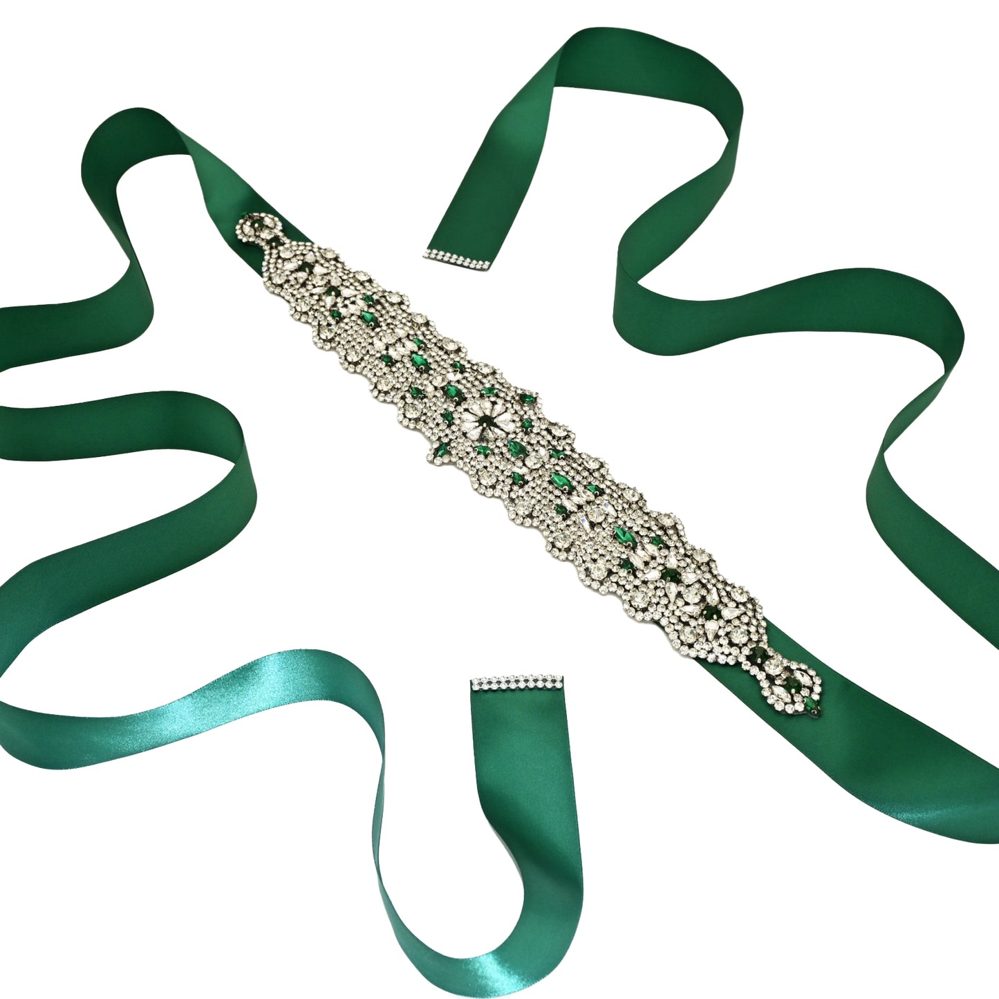 Green Rhinestone Bridal Belt Wedding Sash – Bridella BS233LKL