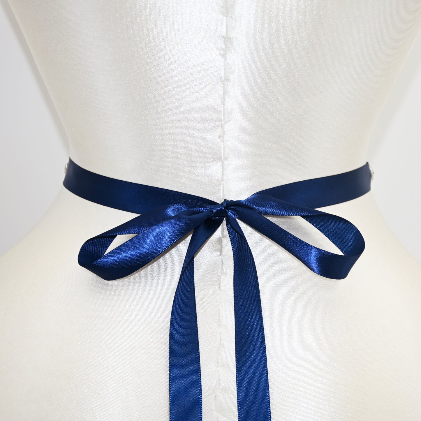 Navy Rhinestone Pearl Bridal Belt Crystal Wedding Sash BS245ML Bridella