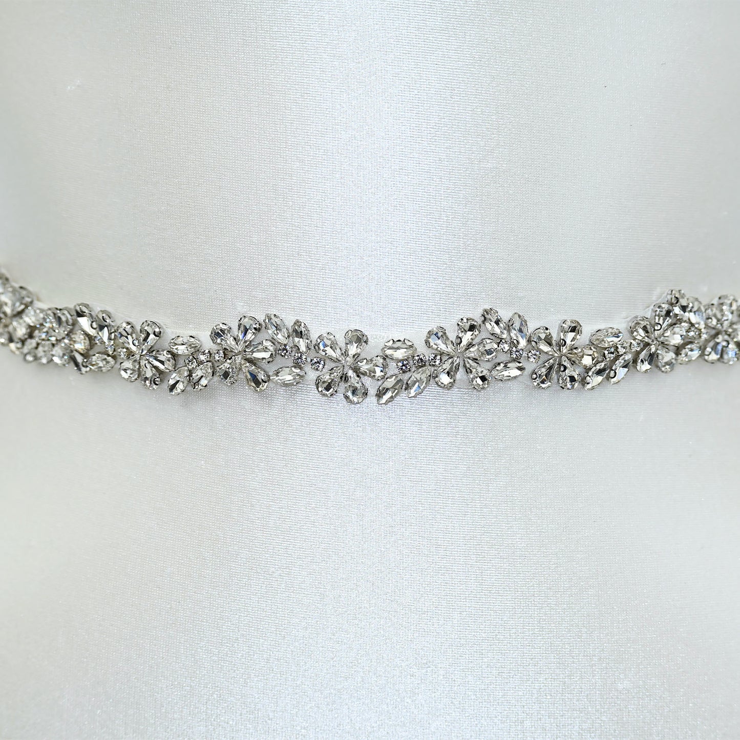 Off White Rhinestone Bridal Belt Wedding Sash – Bridella BS37