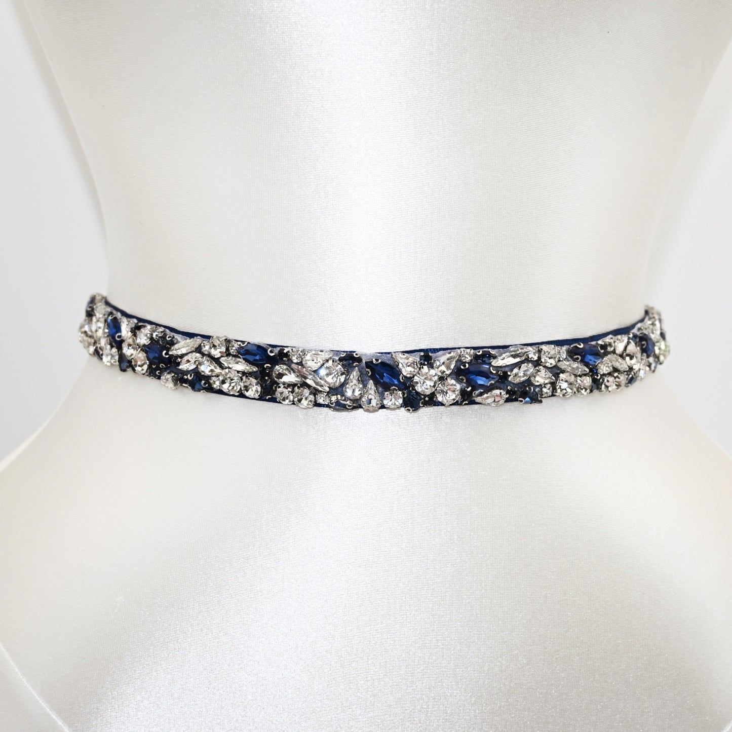 Navy Rhinestone Bridal Belt – Bridella BS85ML
