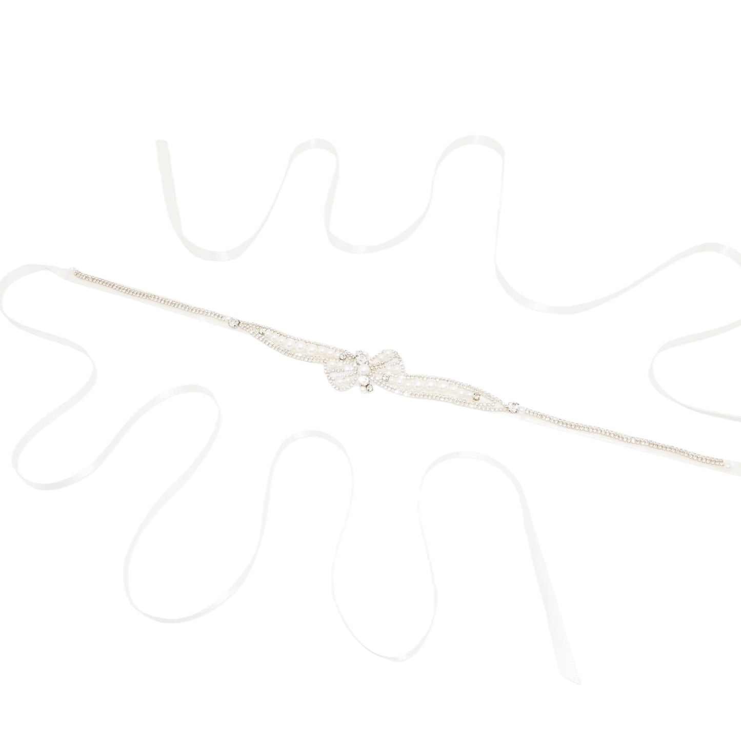 Off White Rhinestone Pearl Bridal Belt – Bridella BS97