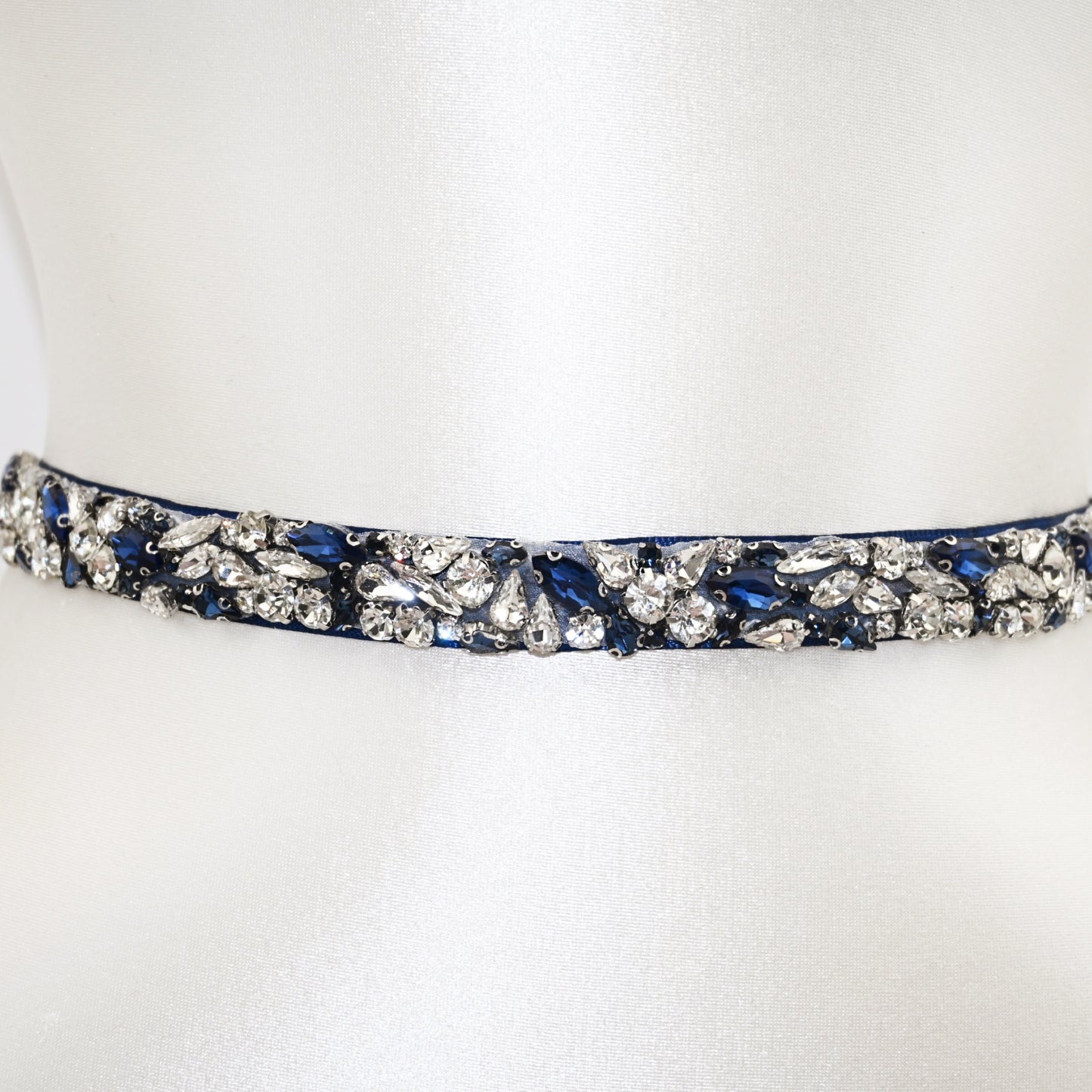Navy Rhinestone Bridal Belt – Bridella BS85ML