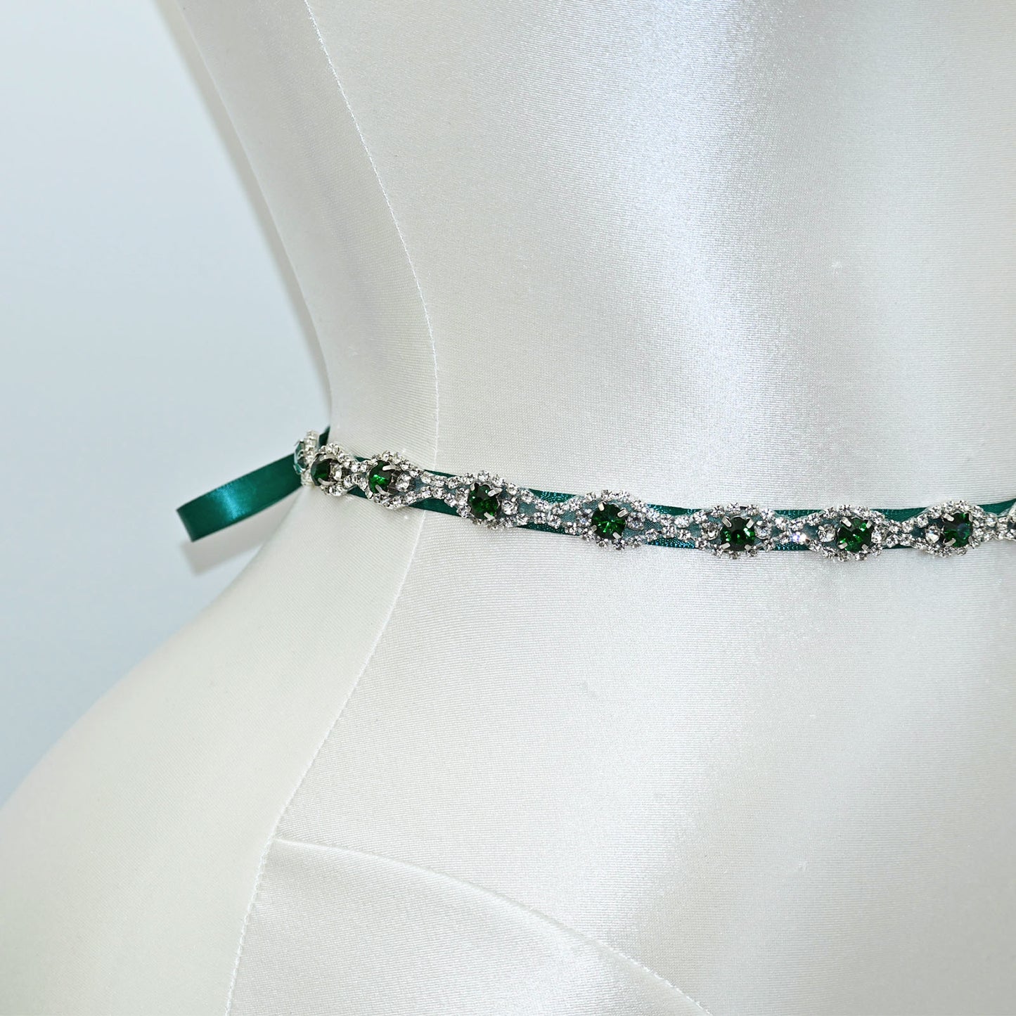 Green Rhinestone Bridal Belt Wedding Sash – Bridella BS30KL