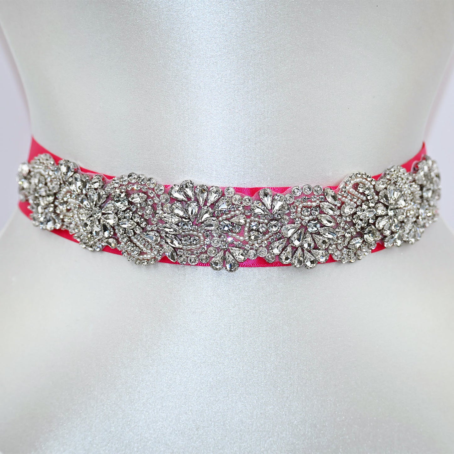 Red Rhinestone Bridal Sash Wedding Dress Belt – Bridella BS120