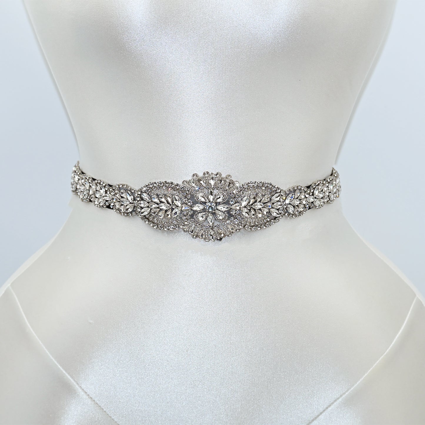Silver Rhinestone Belt - Bridella BS02