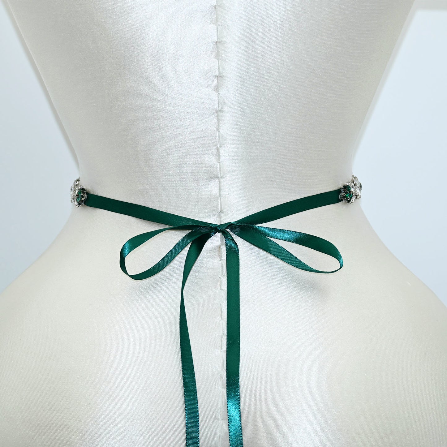 Emerald Green Rhinestone Bridal Sash Wedding Dress Belt – Bridella BS124KL