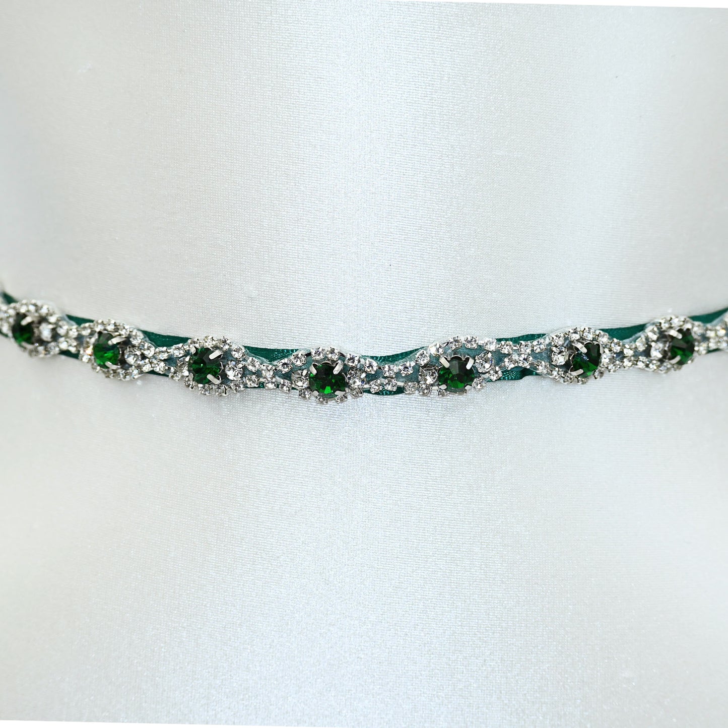 Green Rhinestone Bridal Belt Wedding Sash – Bridella BS30KL