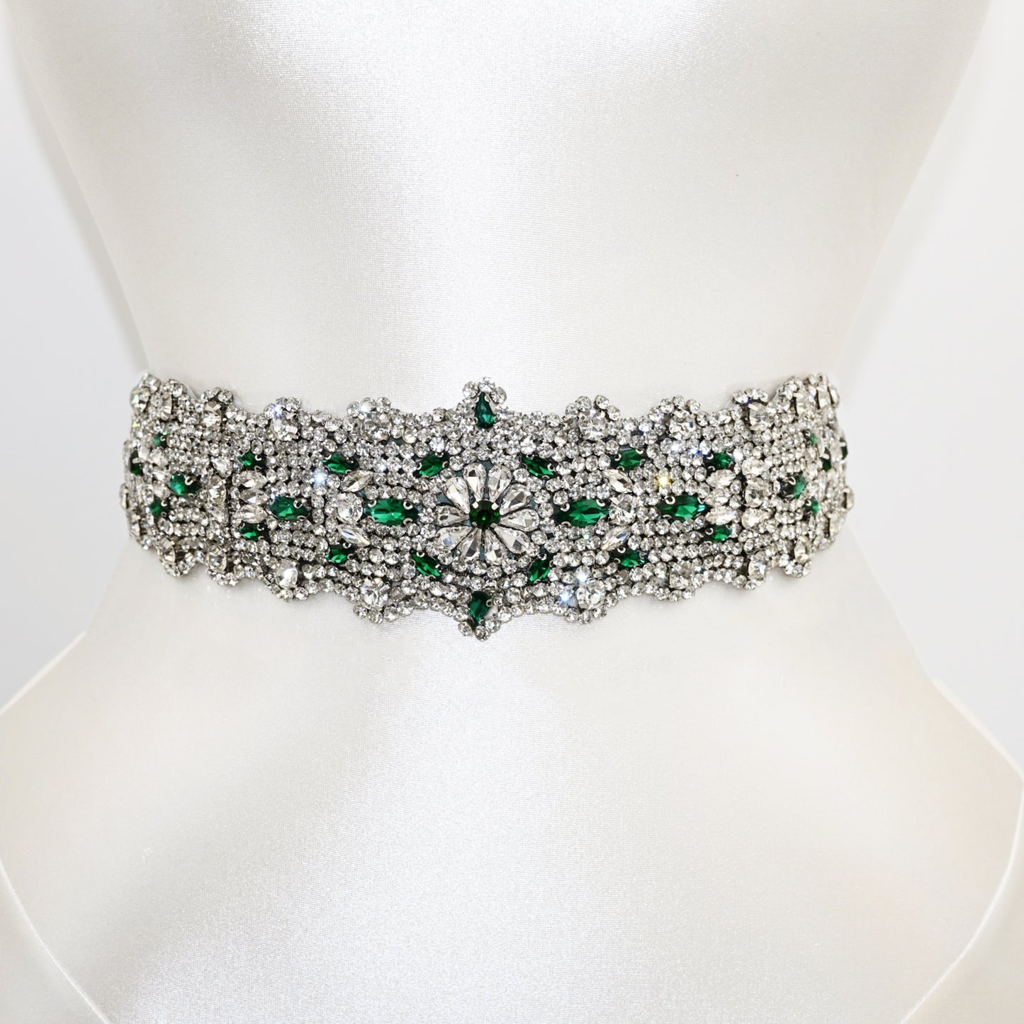 Green Rhinestone Bridal Belt Wedding Sash – Bridella BS233LKL