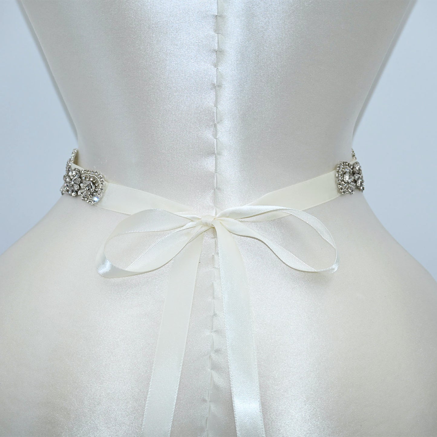 Off White Rhinestone Bridal Belt Wedding - Bridella BS110
