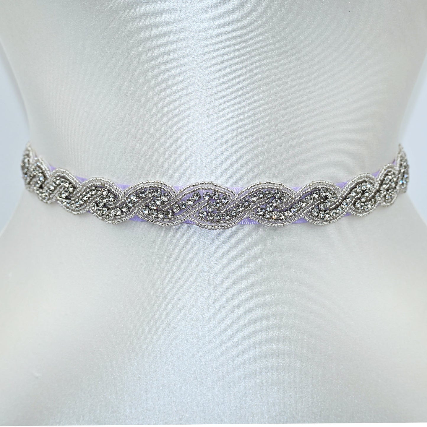 Purple Crystal Rhinestone Wedding Dress Belt Bridal Sash BS62 Bridella