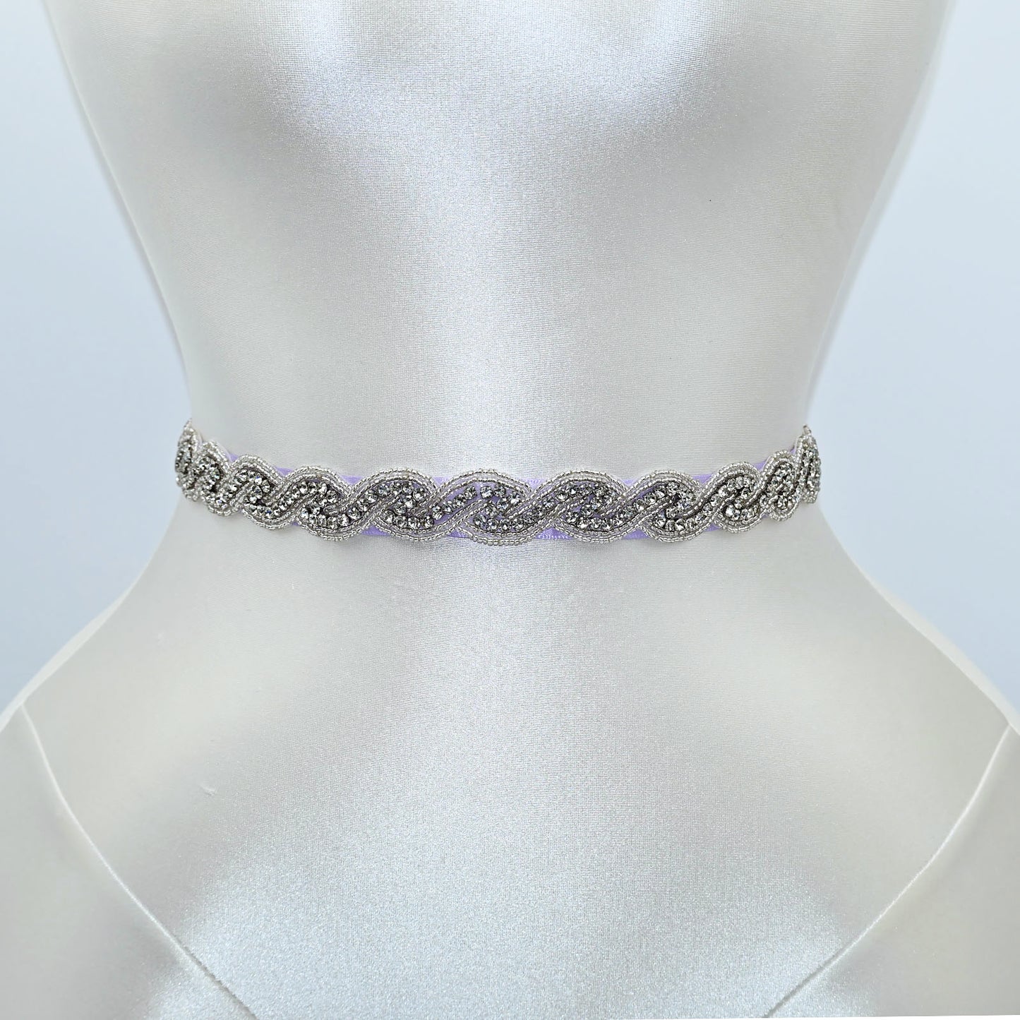 Purple Crystal Rhinestone Wedding Dress Belt Bridal Sash BS62 Bridella