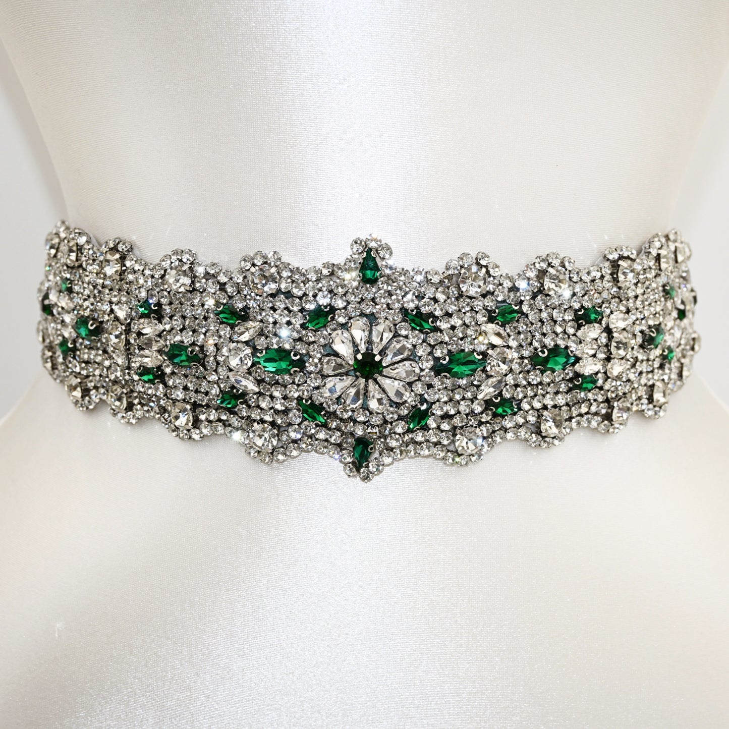 Green Rhinestone Bridal Belt Wedding Sash – Bridella BS233LKL