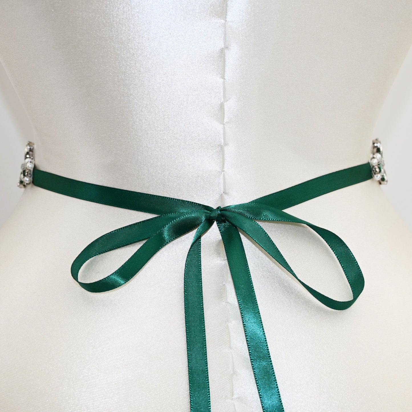Green Rhinestone Pearl Bridal Belt Wedding Sash – Bridella BS169KL
