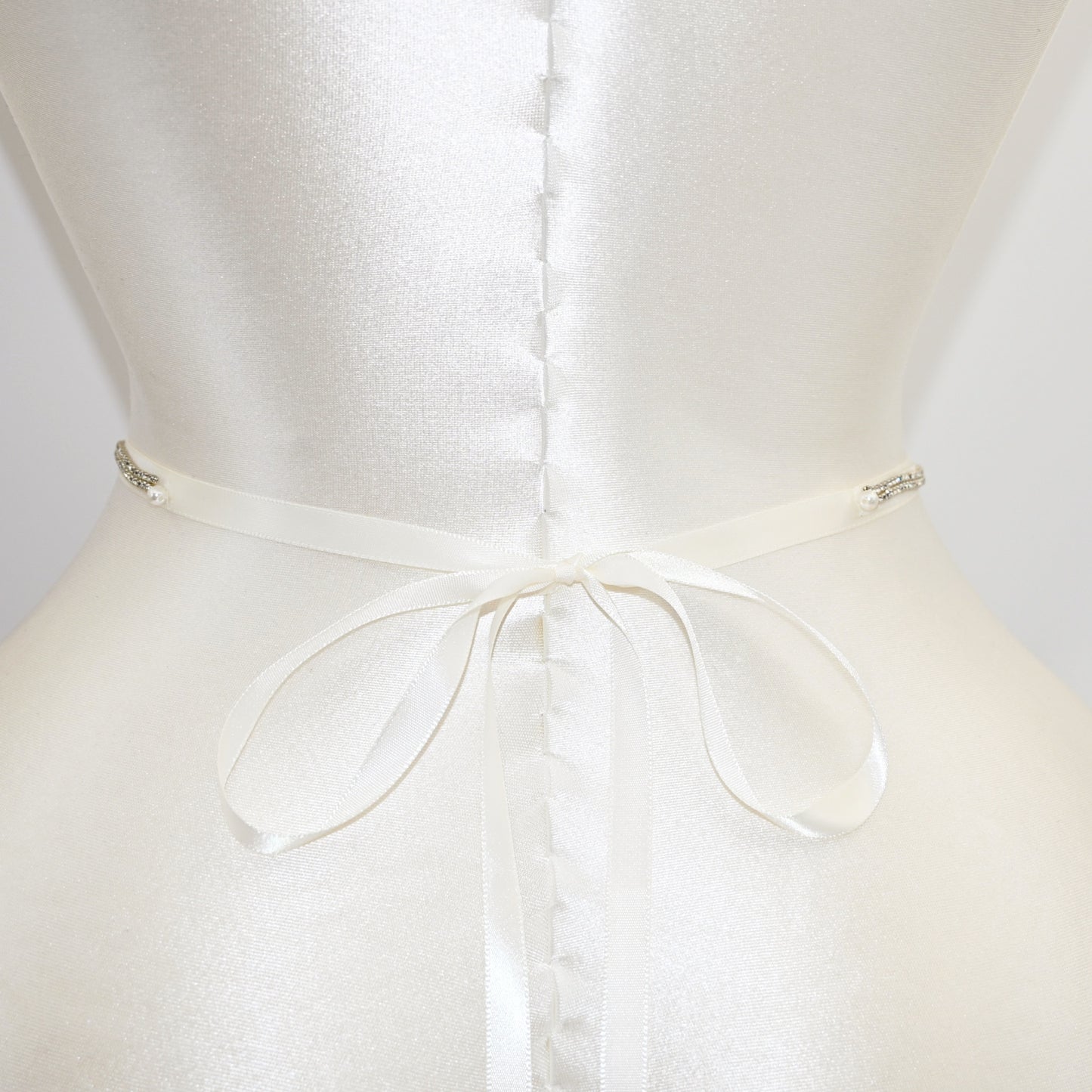 Off White Rhinestone Pearl Bridal Belt – Bridella BS97
