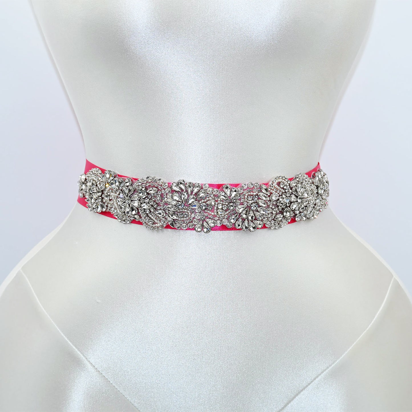 Red Rhinestone Bridal Sash Wedding Dress Belt – Bridella BS120