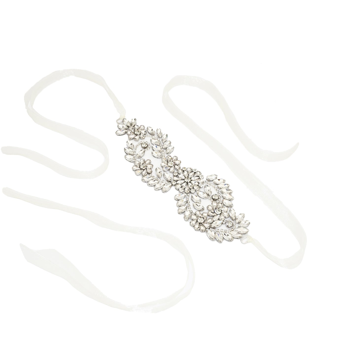 Silver Rhinestone Bridal Belt Wedding Sash – Bridella BS231-S