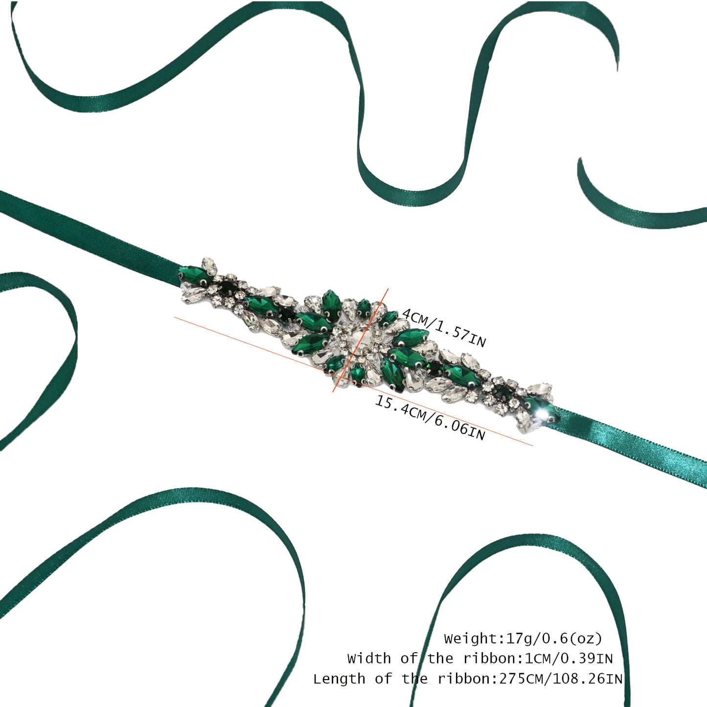Green Rhinestone Bridal Belt Wedding Sash – Bridella BS142KL