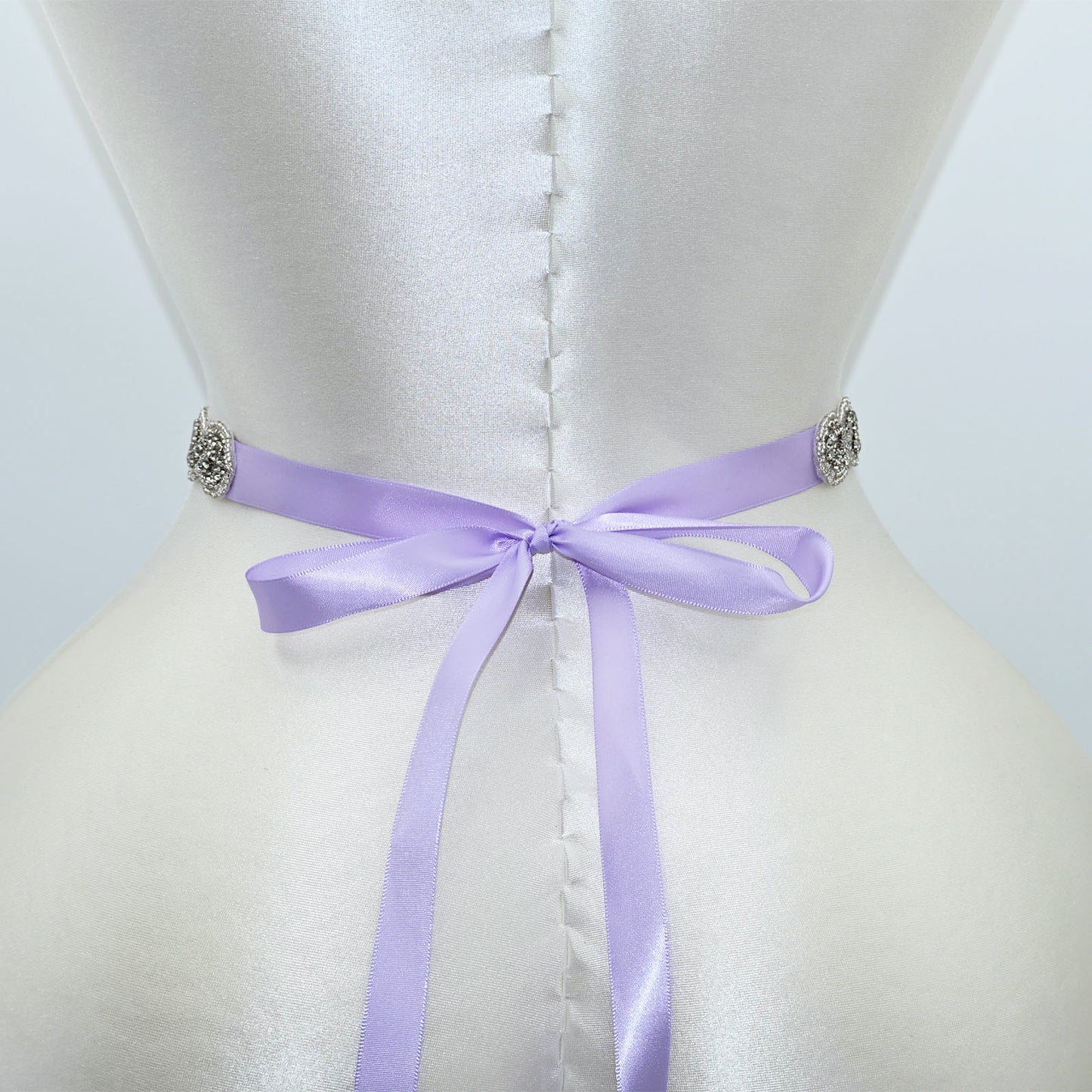 Purple Crystal Rhinestone Wedding Dress Belt Bridal Sash BS62 Bridella