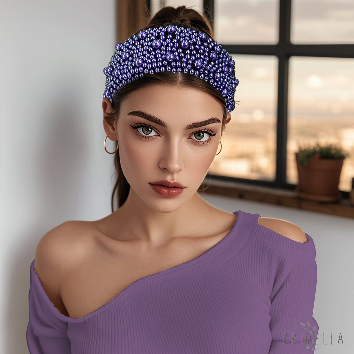Pearl Beaded Padded Headband Fashion Party Hair Accessories - Bridella BYXA153