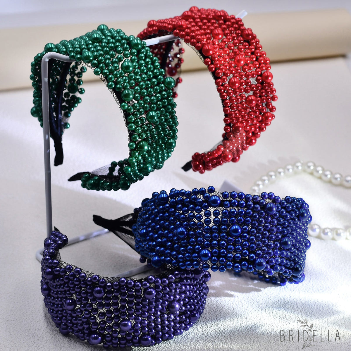 Pearl Beaded Padded Headband Fashion Party Hair Accessories - Bridella BYXA153
